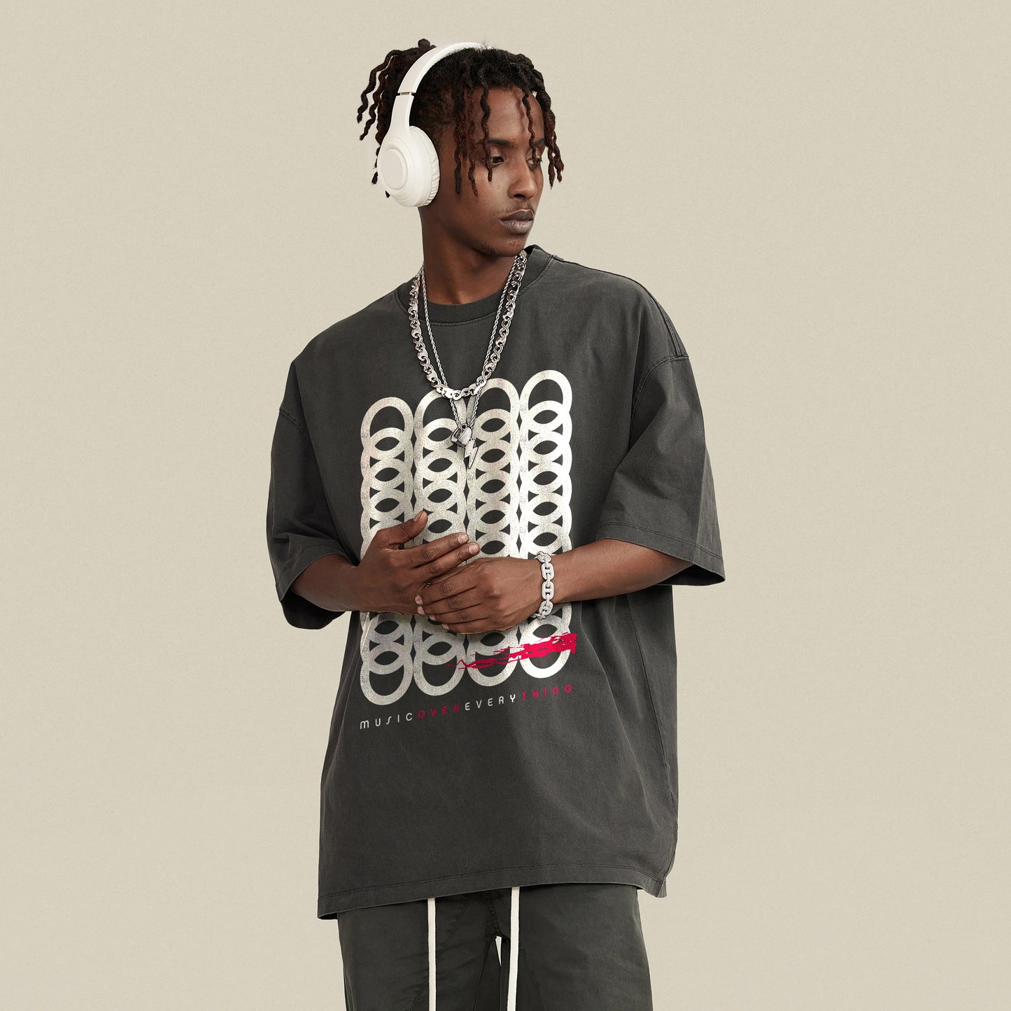 OFFAIAH O Link Stack Washed Tee