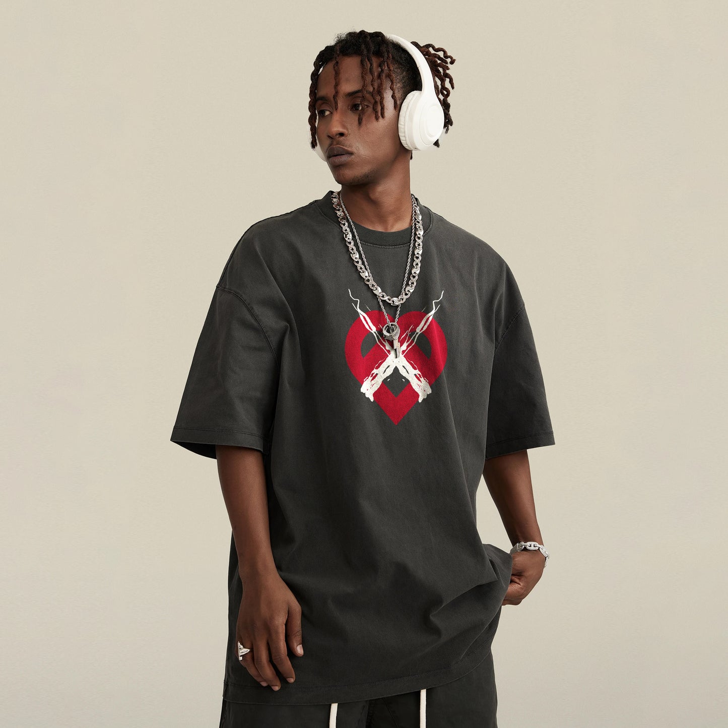 Red Heart “Music Over Everything” Tee