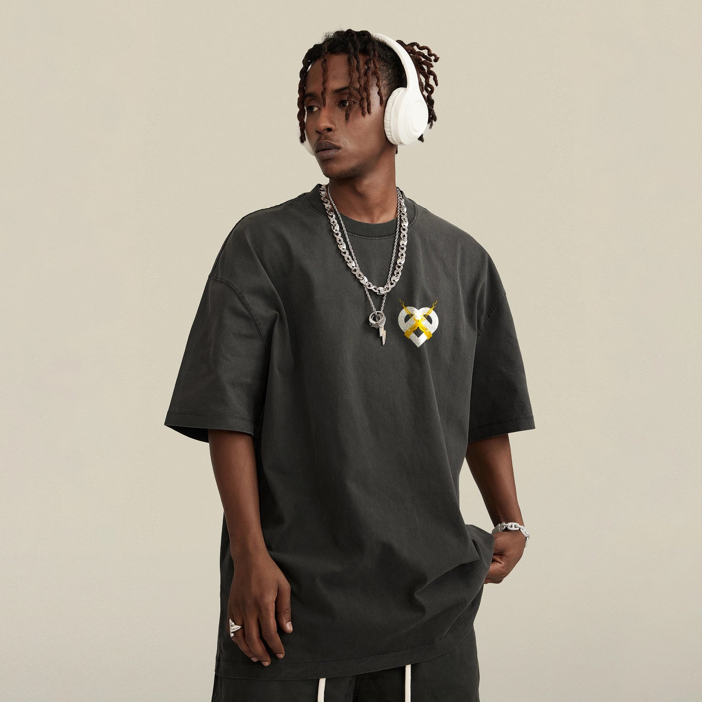 ALL FIRE 7-Stack Logo Oversized Tee