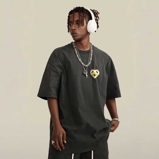ALL FIRE 7-Stack Logo Oversized Tee