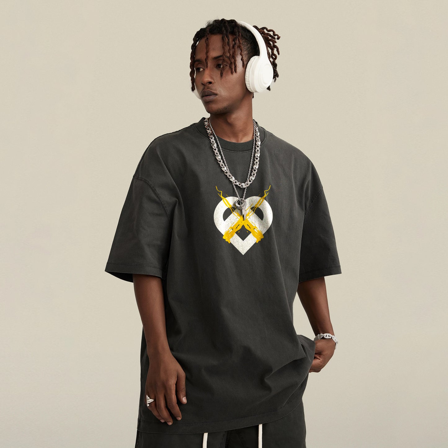 Yellow Heart "Music Over Everything" Men's Tee