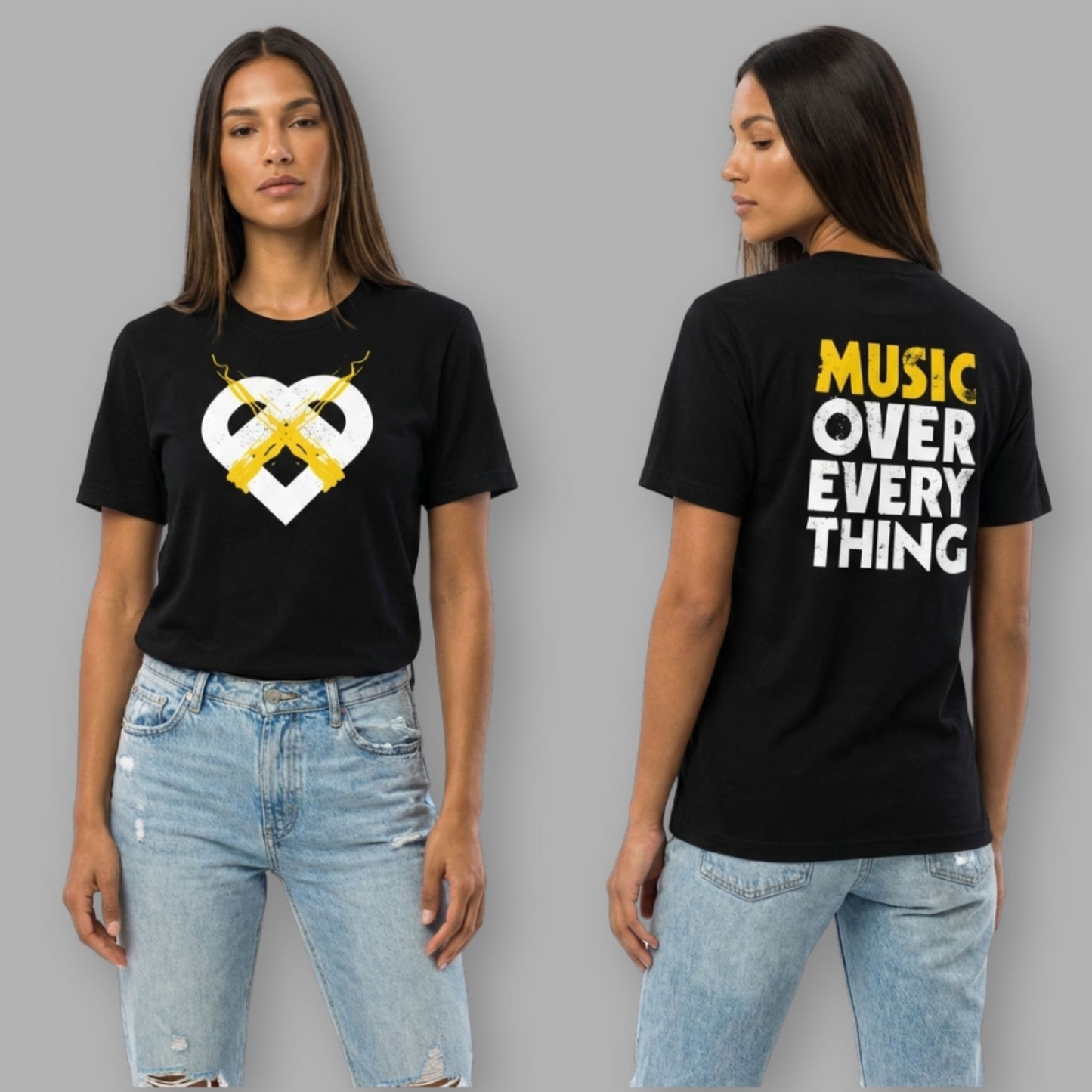 Yellow Heart Music Over Everything Tee