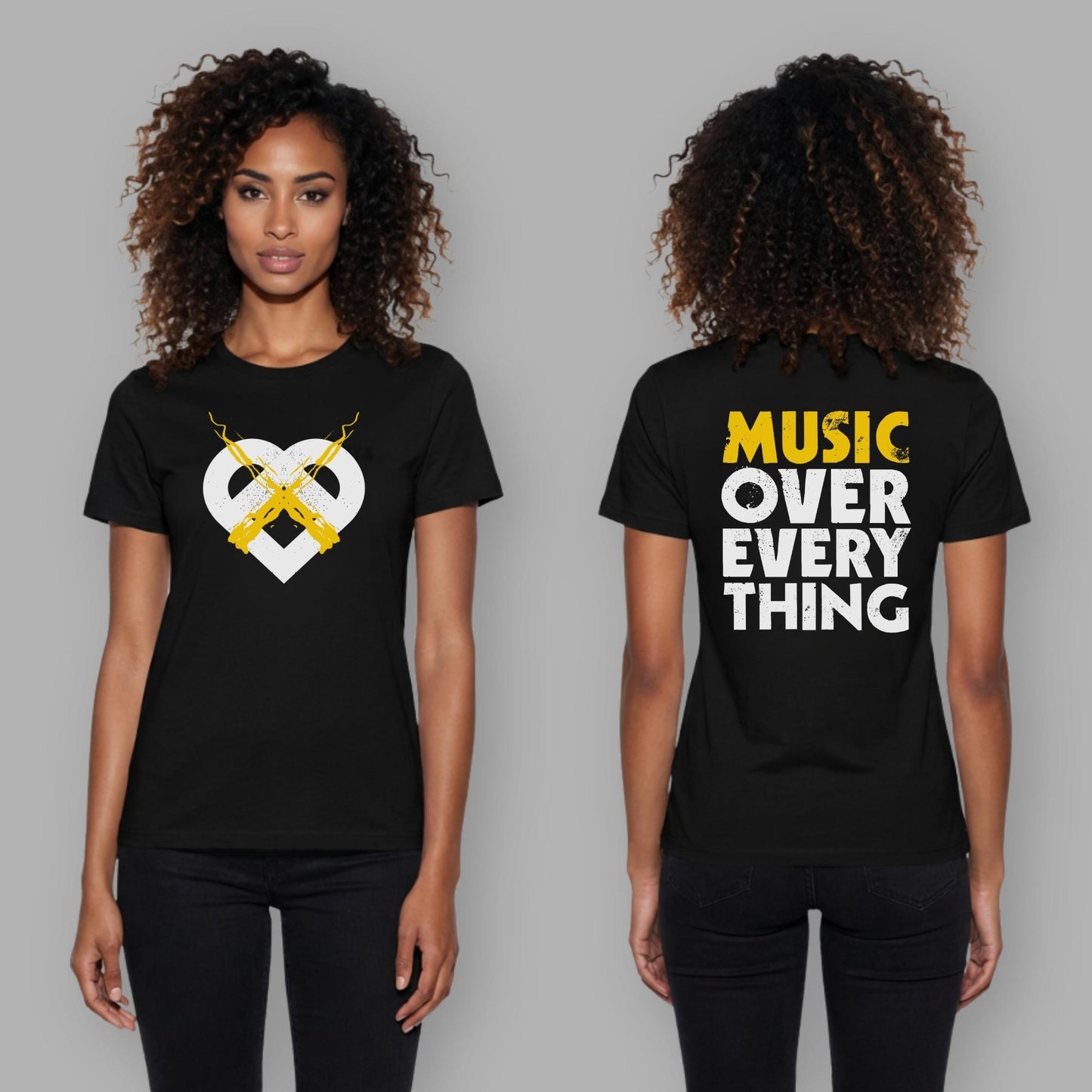 Yellow Heart Music Over Everything Tee