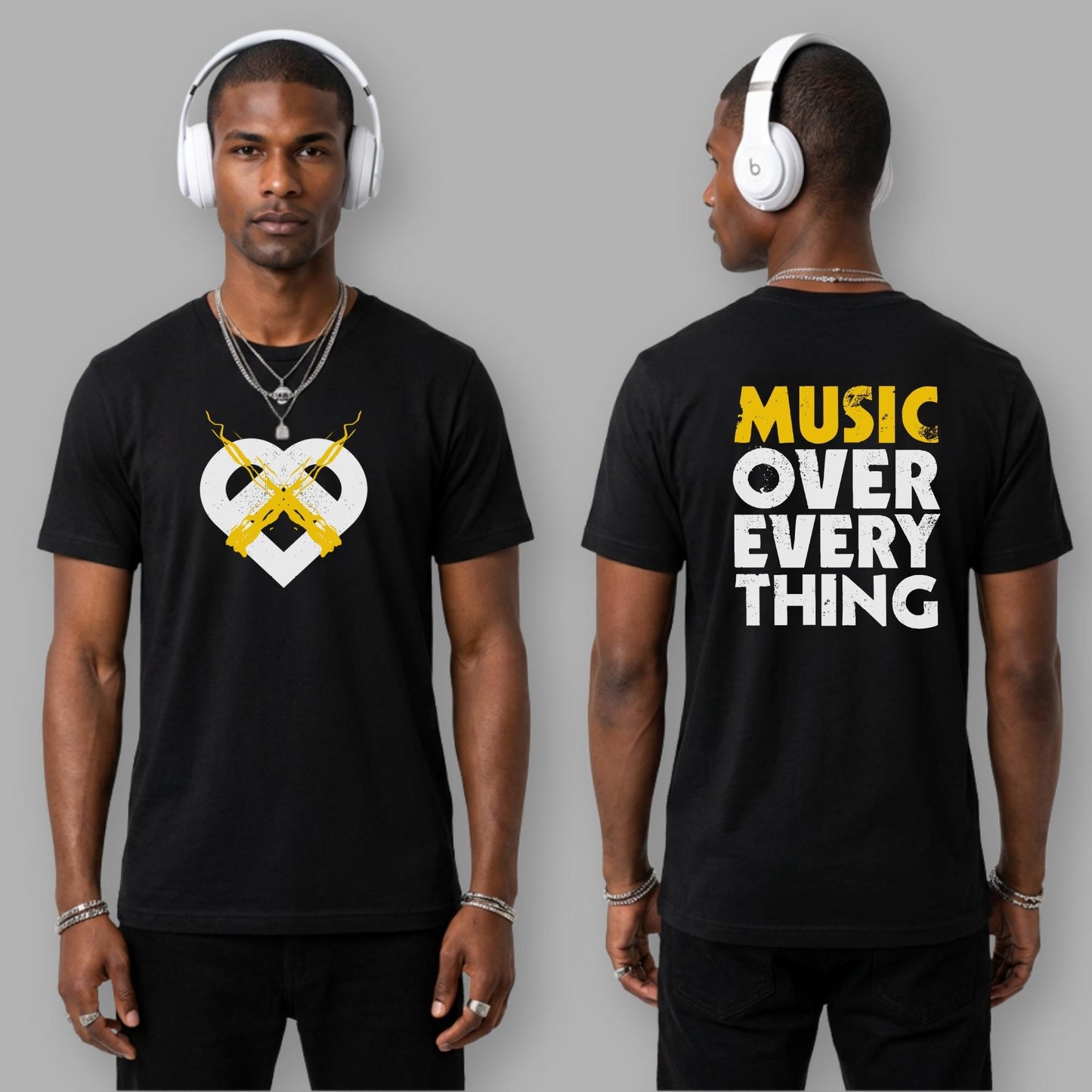 Yellow Heart Music Over Everything Tee